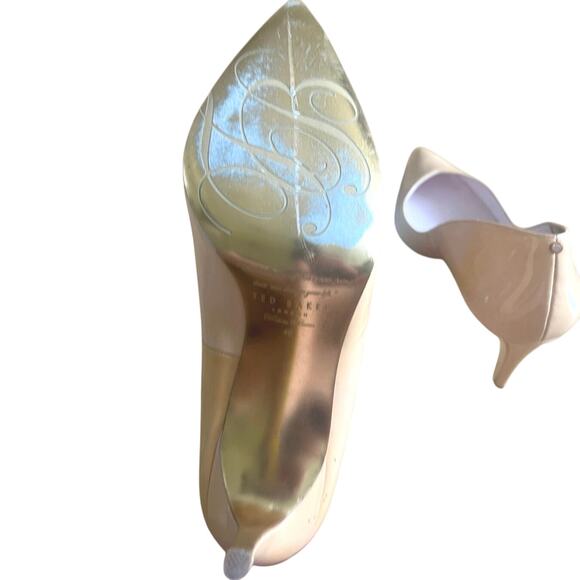 Ted Baker Nude‎ Patent Leather Heels Size 40 | Pointed Toe Classic Pumps Luxury - Picture 5 of 9